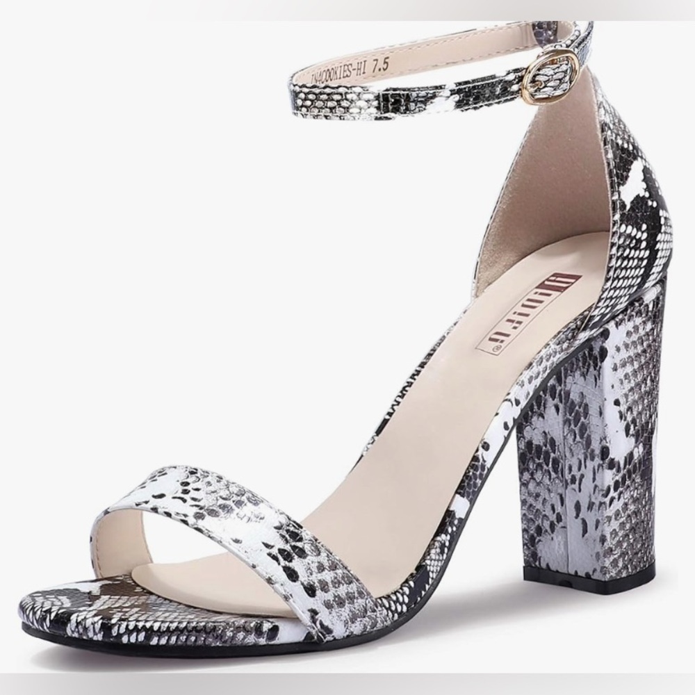 IDIFU Women's IN4 Cookie-HI Chunky High Heel Sandals Open Toe Ankle Strap 9